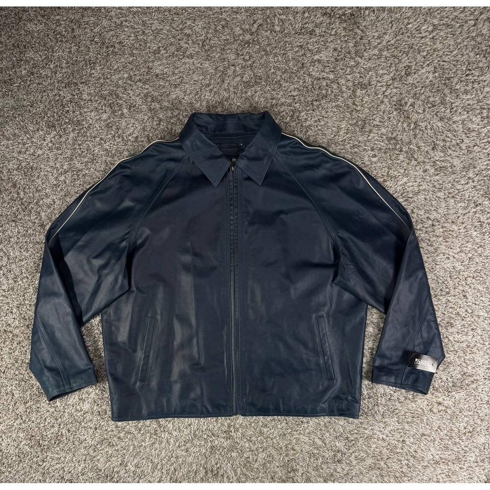 Vintage Wilsons Leather M Julian Men's Navy Genuine Leather Jacket XXL Y2K
